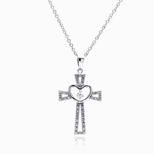 ♥️ HEART & CROSS STERLING SILVER NECKLACE